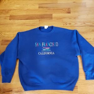 Vintage San Francisco California Badd Sweatshirt Made in USA Men's Size XL Blue